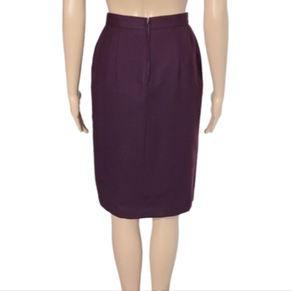 Vintage Esseci 100% Wool Pencil Skirt Womens Pleated Skirt Size 6 Made in Italy - Picture 5 of 10